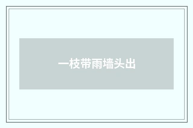 一枝带雨墙头出
