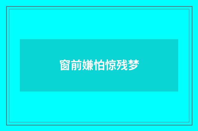 窗前嫌怕惊残梦