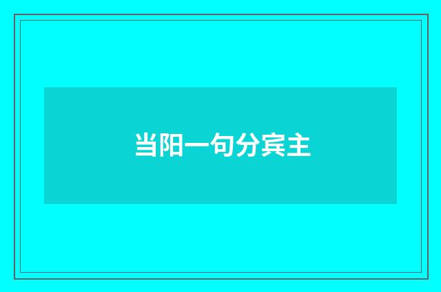 当阳一句分宾主