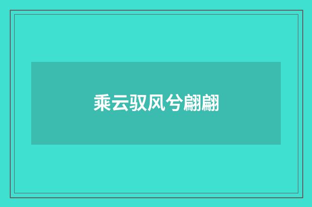 乘云驭风兮翩翩