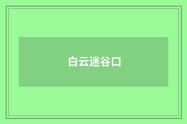 白云迷谷口
