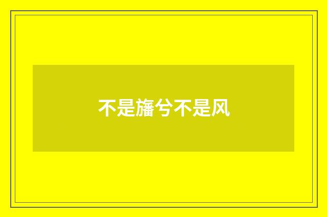 不是旛兮不是风
