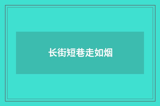 长街短巷走如烟