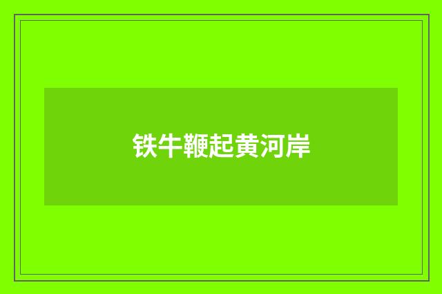铁牛鞭起黄河岸