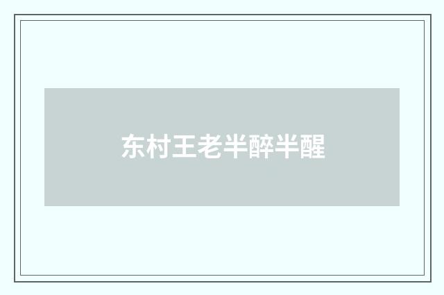 东村王老半醉半醒