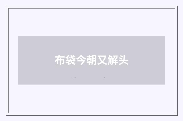 布袋今朝又解头