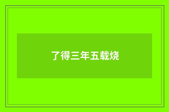 了得三年五载烧