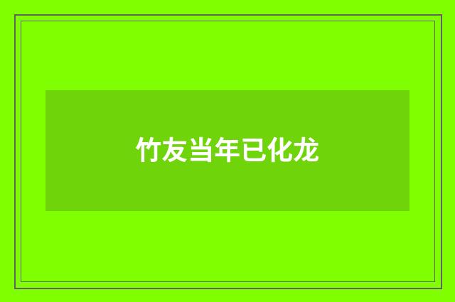 竹友当年已化龙