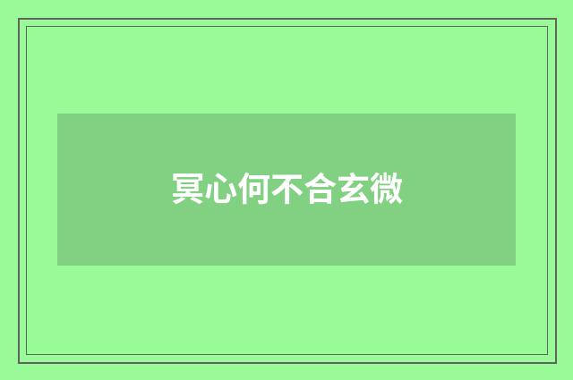 冥心何不合玄微