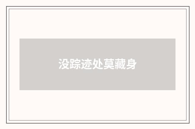 没踪迹处莫藏身