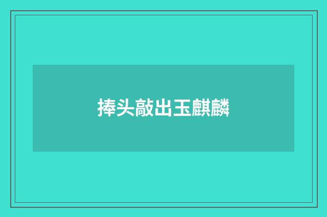 捧头敲出玉麒麟