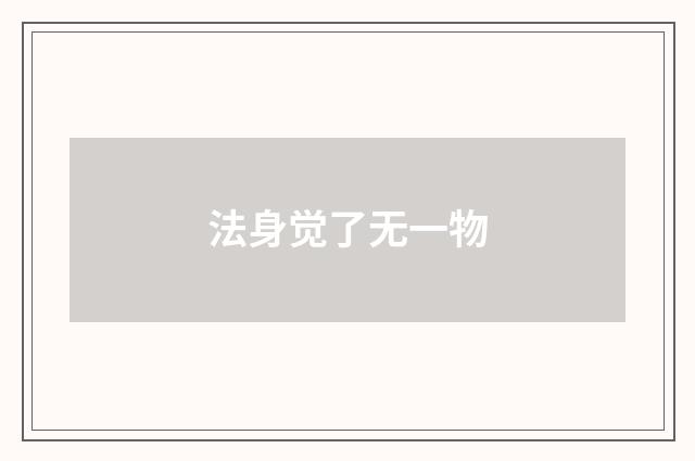 法身觉了无一物