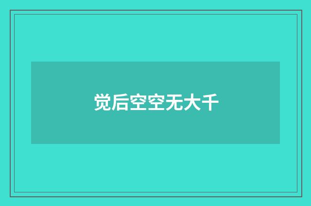 觉后空空无大千