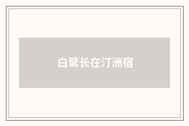 白鹭长在汀洲宿