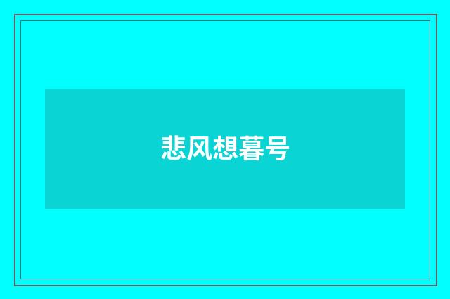 悲风想暮号