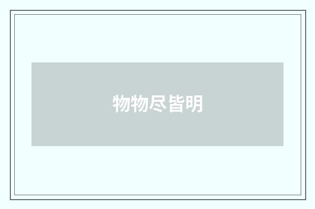 物物尽皆明