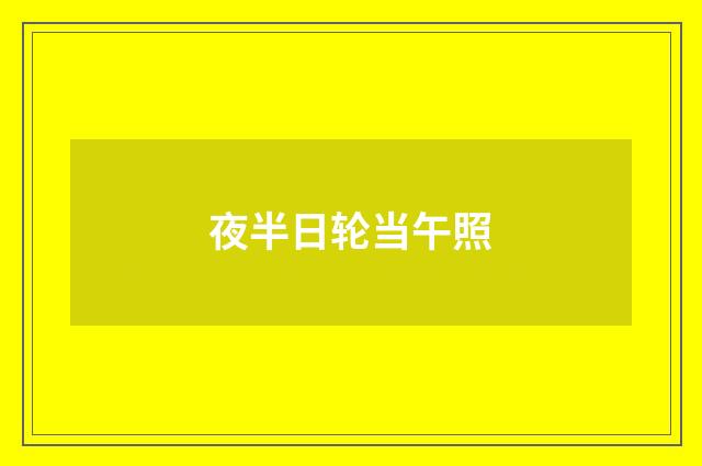 夜半日轮当午照