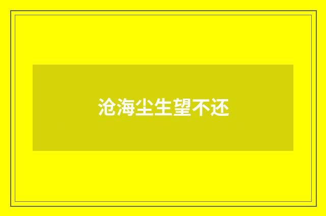 沧海尘生望不还