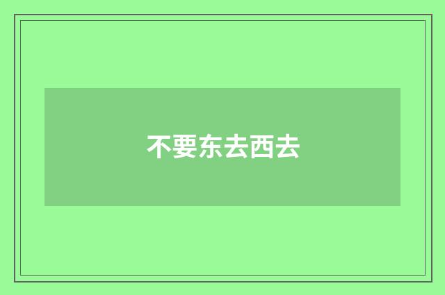 不要东去西去