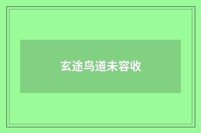 玄途鸟道未容收