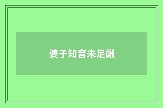 婆子知音未足酬