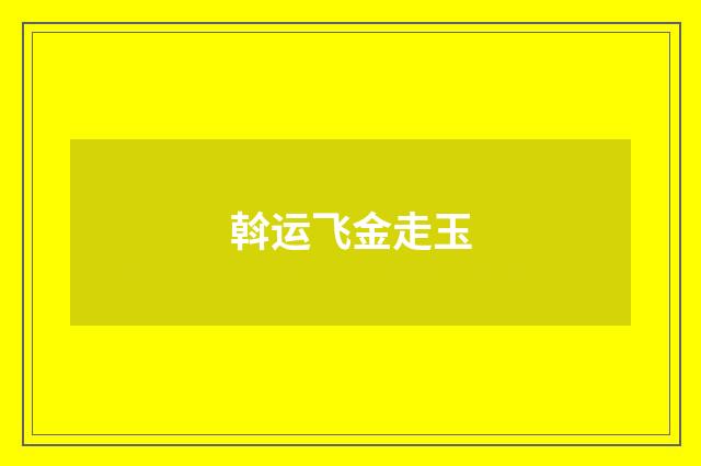 斡运飞金走玉
