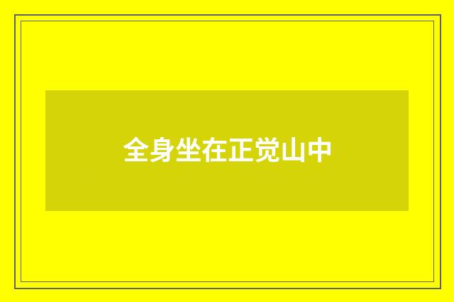全身坐在正觉山中