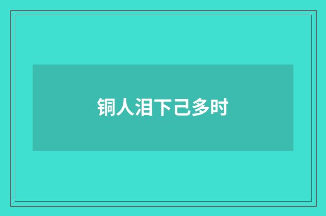 铜人泪下己多时
