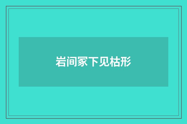 岩间冢下见枯形