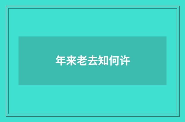 年来老去知何许