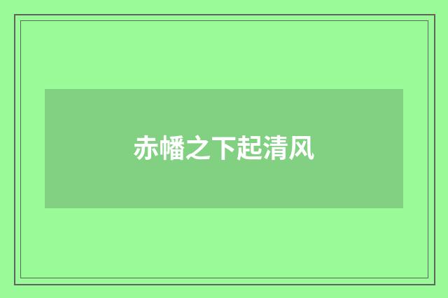 赤幡之下起清风