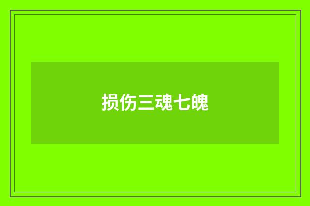 损伤三魂七魄