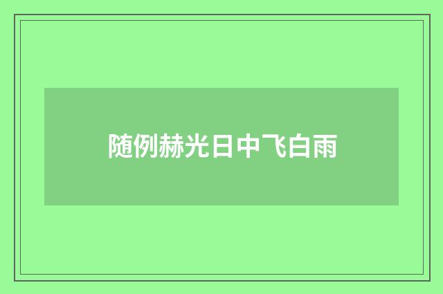 随例赫光日中飞白雨