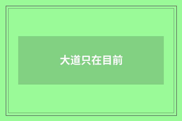 大道只在目前