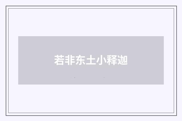 若非东土小释迦