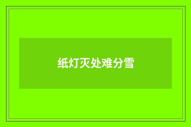 纸灯灭处难分雪