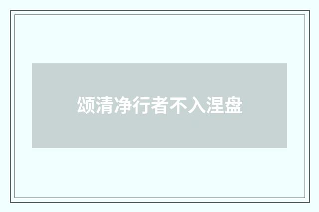颂清净行者不入涅盘