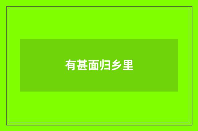 有甚面归乡里