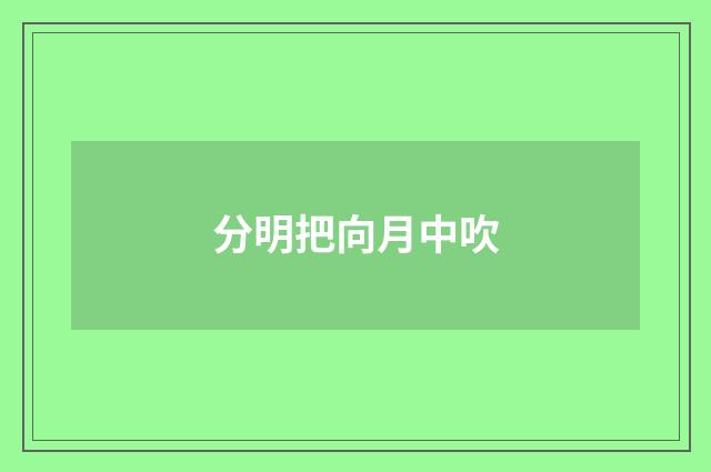 分明把向月中吹