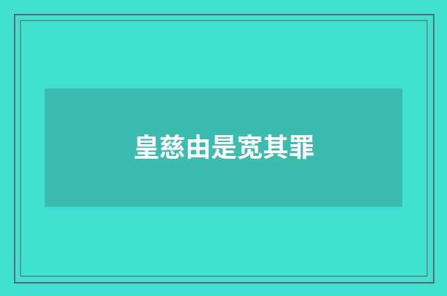 皇慈由是宽其罪