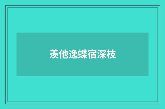 羡他逸蝶宿深枝