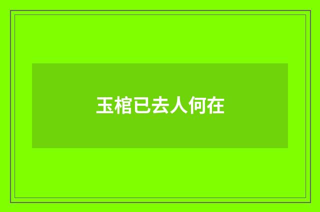 玉棺已去人何在