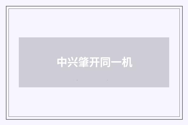 中兴肇开同一机