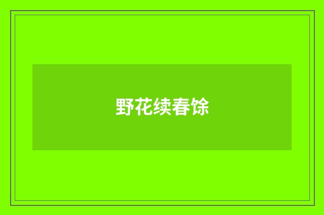 野花续春馀