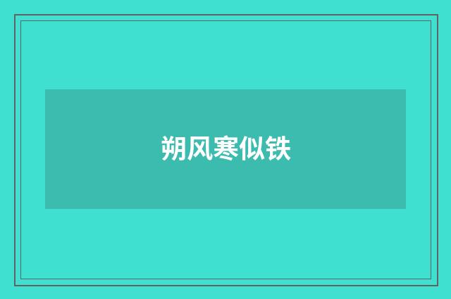 朔风寒似铁