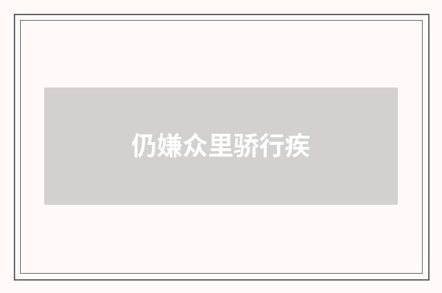 仍嫌众里骄行疾