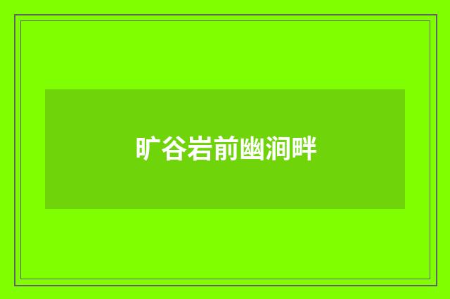 旷谷岩前幽涧畔