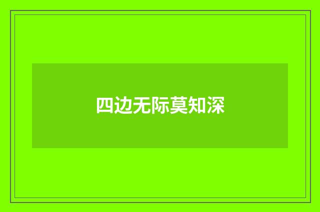 四边无际莫知深
