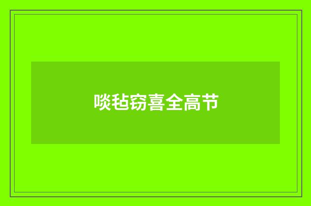 啖毡窃喜全高节