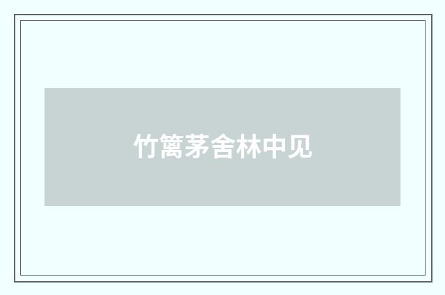 竹篱茅舍林中见